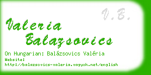 valeria balazsovics business card