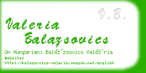 valeria balazsovics business card